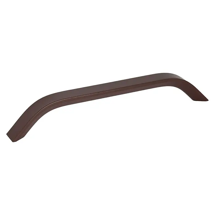 Walteco Möbelgriff Lugano - Lochabstand: 160 mm, Aluminium, Weinrot - Dunkelbrauner, gebogener Möbelgriff mit flacher Oberseite.