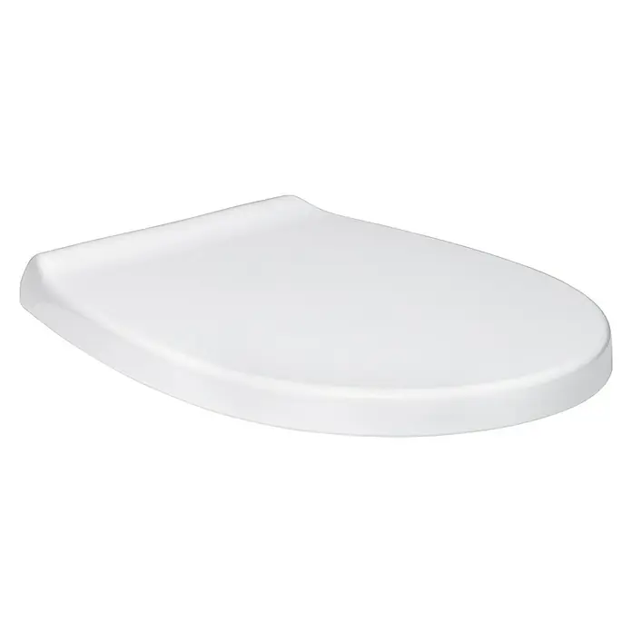 Tatay Tapa de WC Optima - Plástico, Blanco, Con caída amortiguada - La imagen muestra un asiento de inodoro blanco. Tiene un diseño moderno y minimalista y ofrece comodidad.