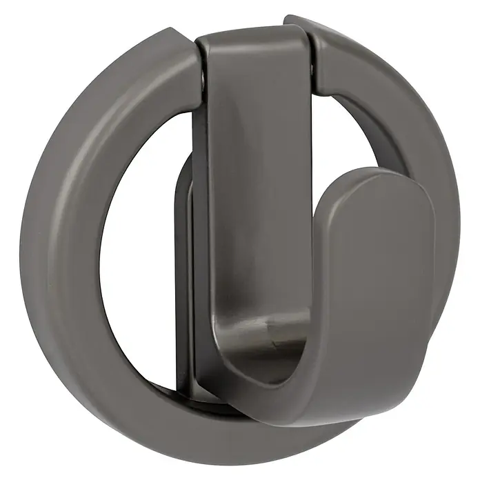 Walteco Garderobenhaken Tollo - L x B x H: 55 x 42 x 55 mm, Anzahl Haken: 1 Stk., 1 Stk., Anthrazit - Dunkelgrauer klappbarer Metallhaken mit rundem Rahmen.