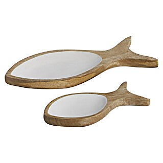 Marine Business Cocoa Set de vajilla Peces (Madera, Blanco/Marrón)