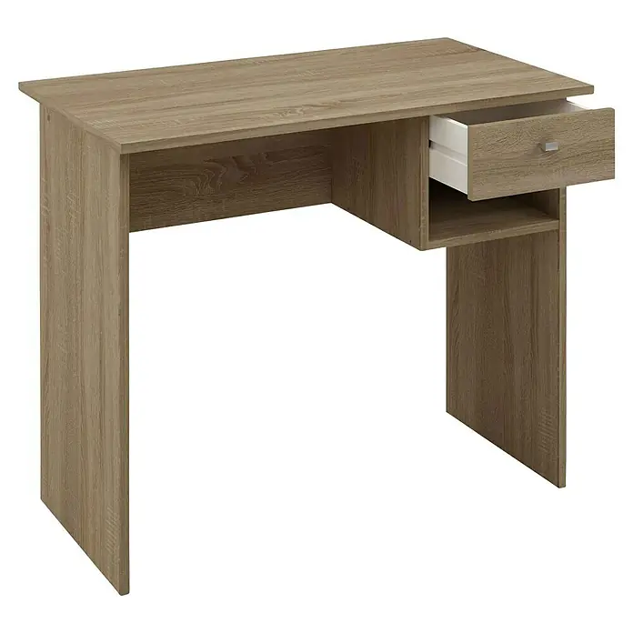 Meka Block Mesa de escritorio K-9453 - L x An x Al: 50 x 90 x 74 cm, Roble Cortez - El escritorio con aspecto de madera cuenta con un cajón y un compartimento abierto para mayor almacenamiento. Ideal para oficina o estudio.