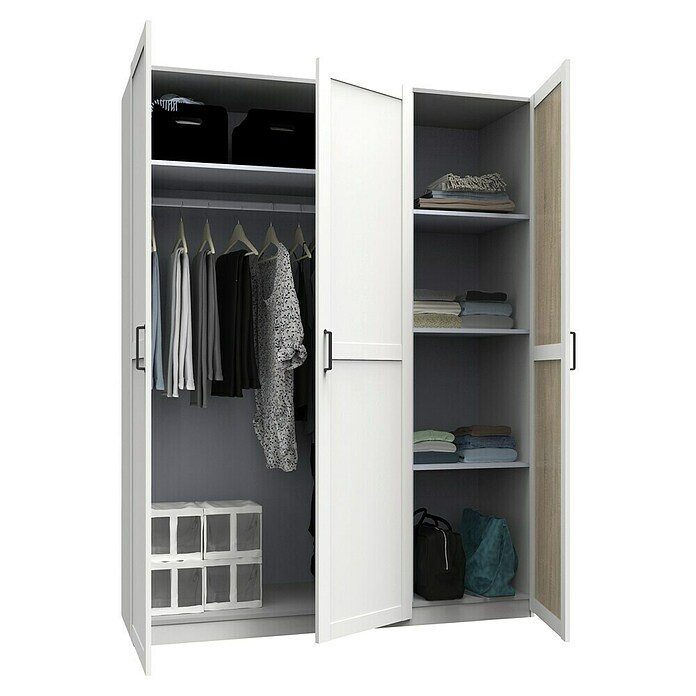 Muebles Pitarch Armario para ropa Coimbra (L x An x Al: 50 x 150 x 200 cm, Blanco/Roble Cambrian, Espesor: 16 mm) | BAUHAUS