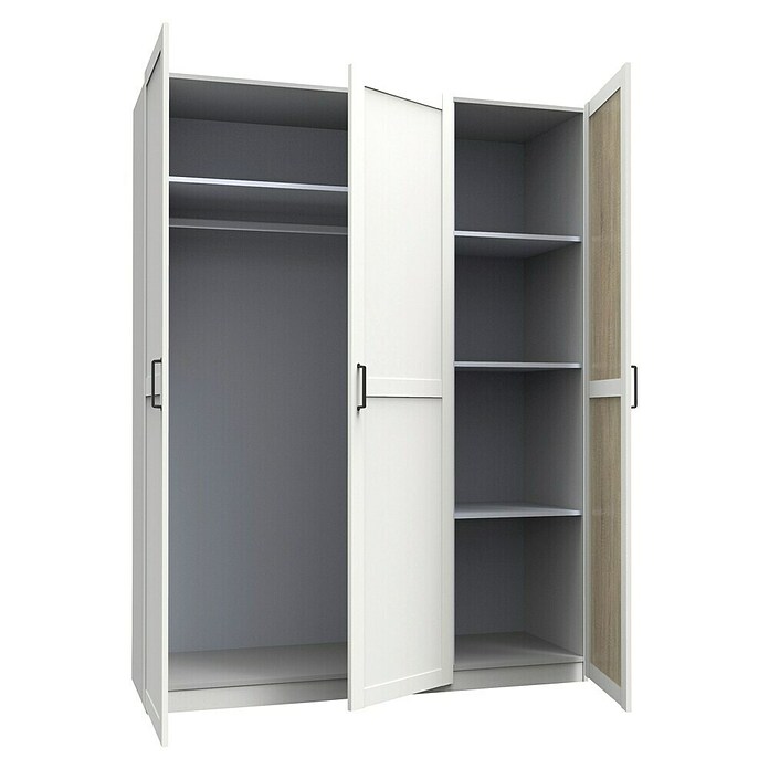 Muebles Pitarch Armario para ropa Coimbra (L x An x Al: 50 x 150 x 200 cm, Blanco/Roble Cambrian, Espesor: 16 mm) | BAUHAUS