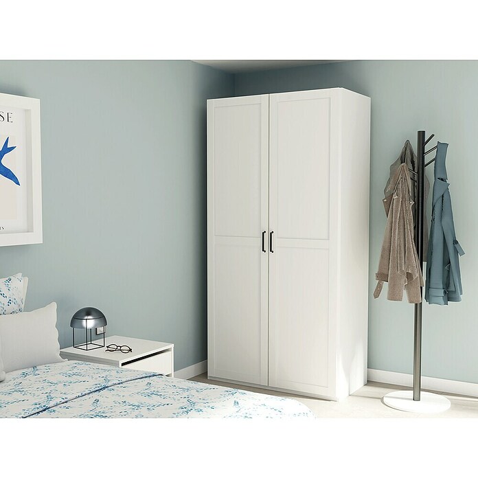 Muebles Pitarch Armario para ropa Coimbra (L x An x Al: 50 x 100 x 200 cm, Blanco/Roble Cambrian, Espesor: 16 mm, Reversible) | BAUHAUS