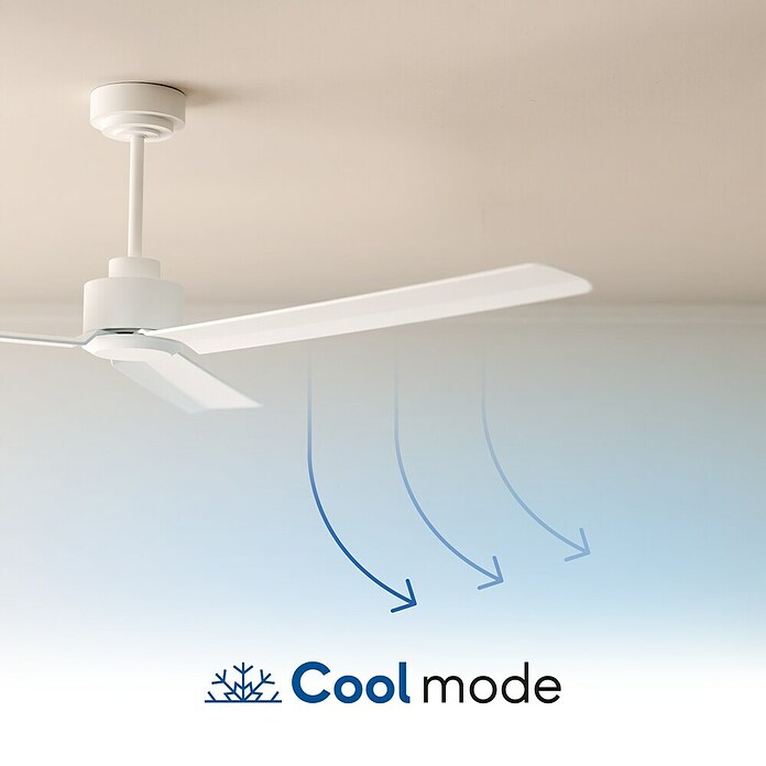 Sulion Ventilador de techo Elba (Blanco/Madera, 132 cm, 22 W) | BAUHAUS