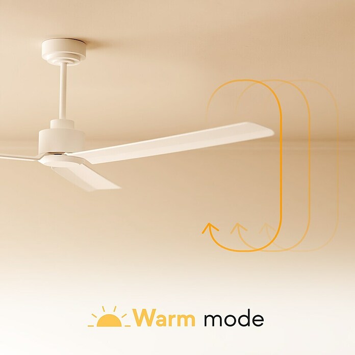 Sulion Ventilador de techo Elba (Blanco/Madera, 132 cm, 22 W) | BAUHAUS