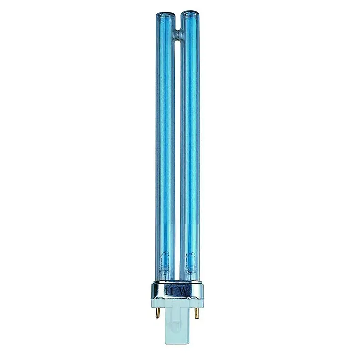 Heissner Ersatzlampe UVC PL-S - 7 W - Zweiröhrige blau getönte 11W UV-C Lampe mit weißem Stiftsockel.
