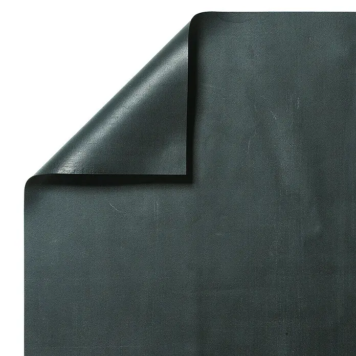 Heissner PVC-Teichfolie - Stärke: 0,5 mm, 6 x 8 m - Schwarze Antirutschmatte mit umgeschlagener Ecke, ideal für Werkstatt oder Kofferraum. Rutschfeste Unterlage für sicheren Halt.