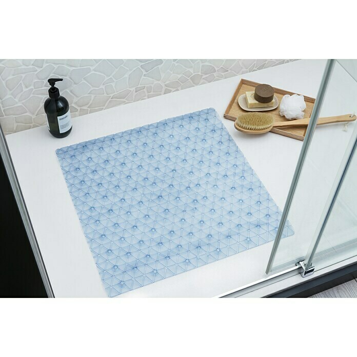 Tatay Alfombra antideslizante para ducha Diamond (54 x 54 cm, PVC, Azul)