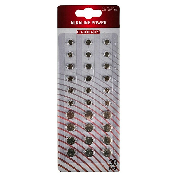 BAUHAUS Plosnata baterija AG1 / AG3 / AG4 / AG10 / AG12 / AG13  (1,5 V, 30 Kom.) | BAUHAUS