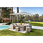 Sunfun Conjunto de muebles Portland III (6 pzs., Ratán sintético/Aluminio, Crema) | BAUHAUS