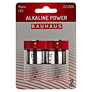 BAUHAUS Pila (Mono D, Alcalino manganeso, 1,5 V, 2 ud.)