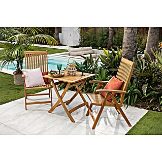 Conjunto de muebles de balcón Zaira (3 pzs., Madera de teca, Natural)