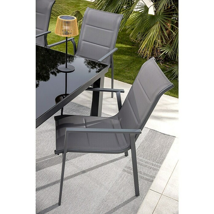 Silla de jardín Pia (L x An x Al: 57 x 70 x 90 cm, Gris oscuro, Apilable) | BAUHAUS