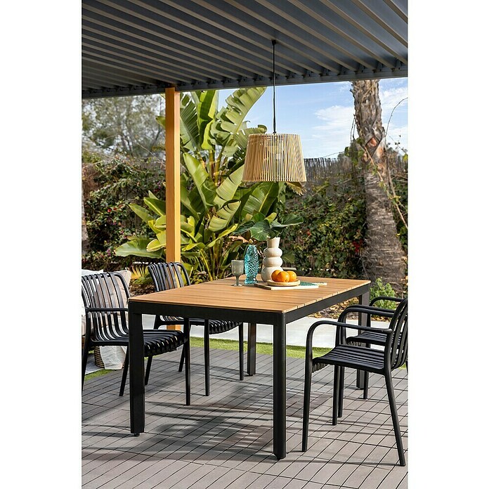 Sunfun Mesa de jardín Bellua (L x An x Al: 172 x 100 x 74 cm, Aluminio/Polywood, Antracita/Natural) | BAUHAUS