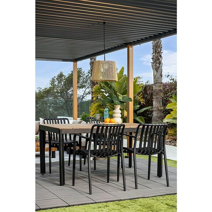 Sunfun Mesa de jardín Bellua (L x An x Al: 172 x 100 x 74 cm, Aluminio/Polywood, Antracita/Natural) | BAUHAUS
