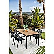 Sunfun Mesa de jardín Bellua (L x An x Al: 172 x 100 x 74 cm, Aluminio/Polywood, Antracita/Natural) | BAUHAUS