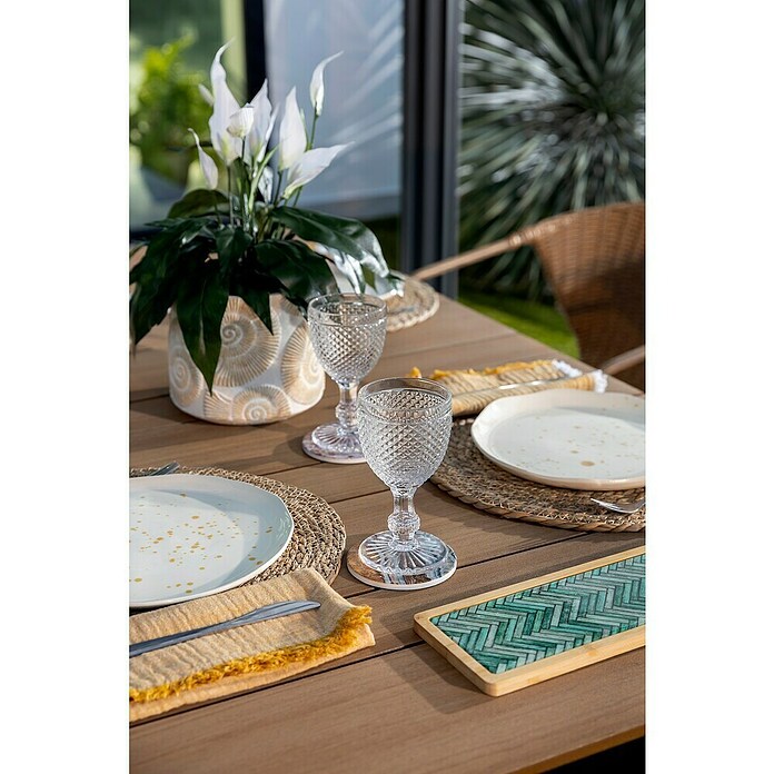 Sunfun Mesa de jardín Bellua (L x An x Al: 172 x 100 x 74 cm, Aluminio/Polywood, Antracita/Natural) | BAUHAUS