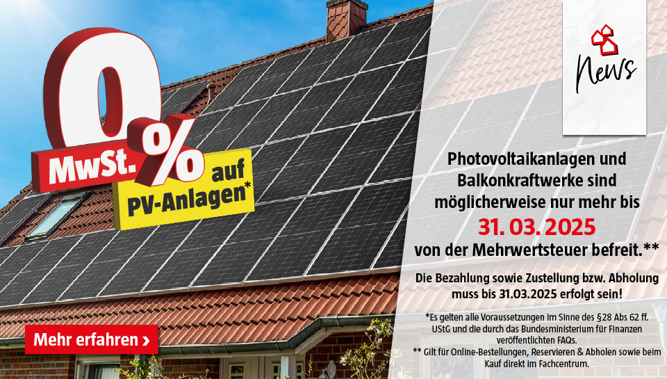 0% Mehrwertsteuerbefreiung auf PV