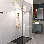 Camargue Mampara de ducha fija Mannheim (An x Al: 120 x 200 cm, Oro) | BAUHAUS