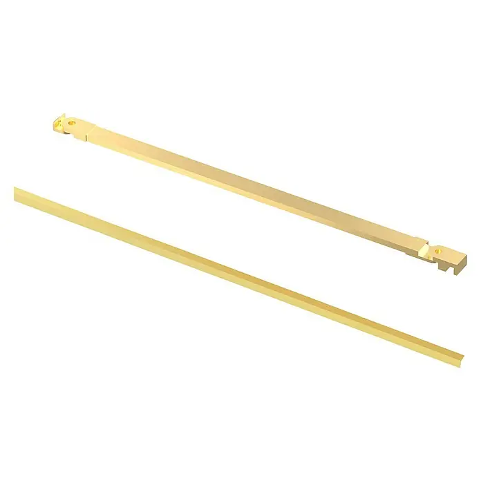 Camargue Perfil de ajuste y brazo de agarre Mannheim - Altura: 200 cm, Oro - Dos tirantes de color dorado con sección transversal cuadrada para un control y dirección precisos del vehículo.