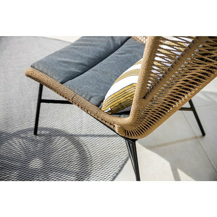 Conjunto de muebles Frida (5 pzs., Acero/Textiline, Antracita/Marrón) | BAUHAUS