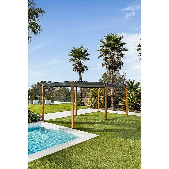 Sunfun Pérgola Andros (An x Pr: 579 x 294 cm, Antracita/Marrón, Aluminio) | BAUHAUS