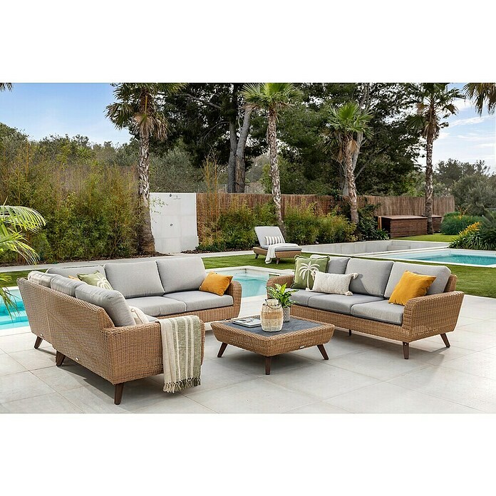 Sofá de conjunto Royal Riviera (Beige, L x An x Al: 224 x 89 x 75 cm, Ratán sintético/Aluminio) | BAUHAUS