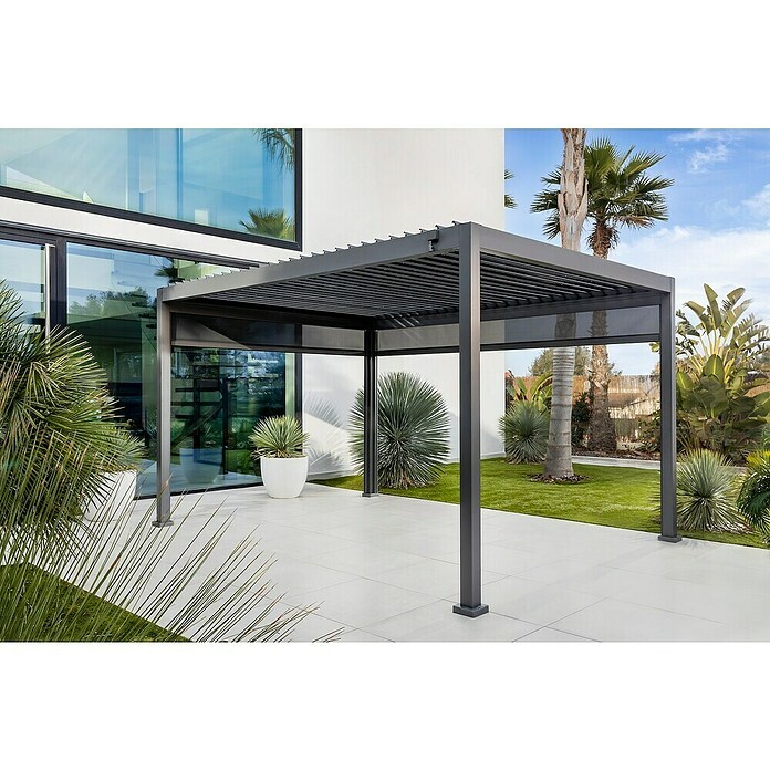 Sunfun Milos Standardni paviljon z dvema stranicama  (Do x Š x V: 392 x 294 x 235 cm, Aluminij, Antracit) | 8298 - Gartenzelte/Pavillons | ICFA - Sonnenschutz | ICF - Sonnenschutz | IC - Freizeit im Garten | I - Stadtgarten | BAUHAUS