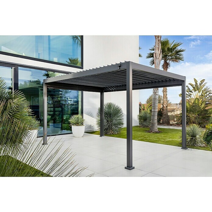 Sunfun Milos Standardni paviljon z dvema stranicama  (Do x Š x V: 392 x 294 x 235 cm, Aluminij, Antracit) | 8298 - Gartenzelte/Pavillons | ICFA - Sonnenschutz | ICF - Sonnenschutz | IC - Freizeit im Garten | I - Stadtgarten | BAUHAUS