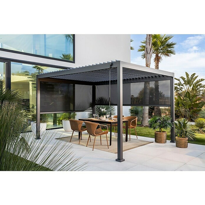 Sunfun Milos Pérgola con laterales (An x Pr 392 x 294 cm, Antracita