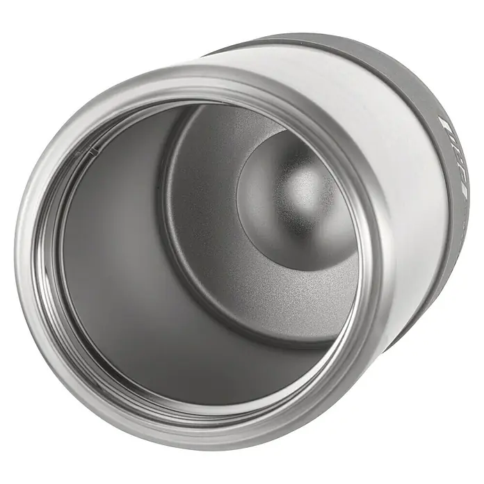 Coleman Termo Jug Pro - 1,8 l, Silicona - Vista del interior de una botella de bebida robusta de acero inoxidable. Este termo mantiene las bebidas frías o calientes, ideal para viajar.
