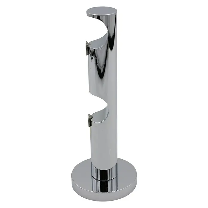 Expo Ambiente Doppelträger Turn - Chrom, Geeignet für: Gardinenstangen Ø 20 mm, Länge: 13,4 cm - Ein glänzender, verchromter Doppel-Gardinenstangenhalter zur stilvollen Befestigung von Vorhängen. Ein Blickfang für jedes Fenster!