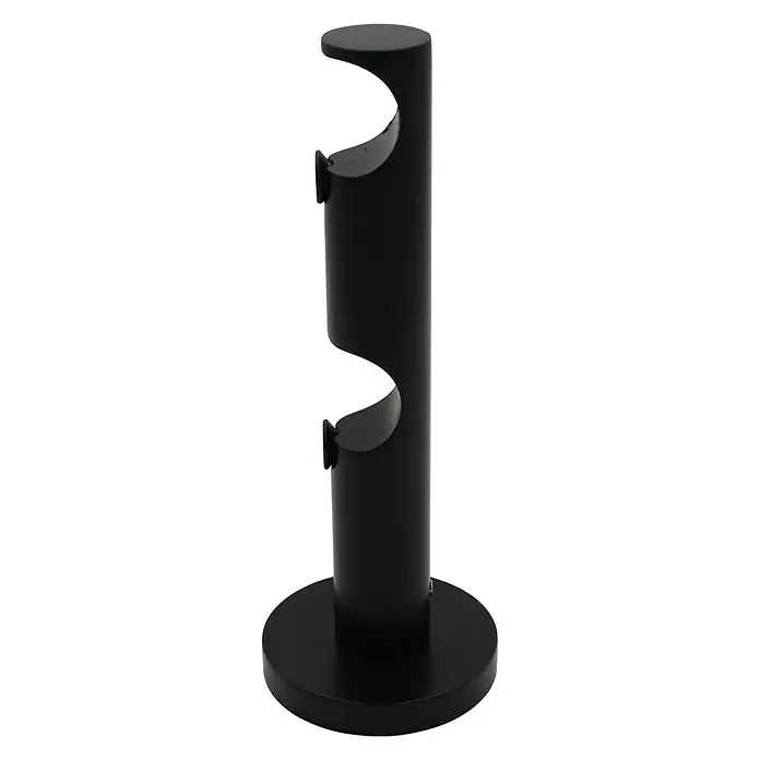Expo Ambiente Doppelträger Turn - Schwarz, Geeignet für: Gardinenstangen Ø 20 mm, Länge: 13,4 cm - Schwarze, stehende Gardinenstange für Doppelgardinen, ideal für stilvolle Fensterdekoration mit zwei Gardinen oder Vorhängen.
