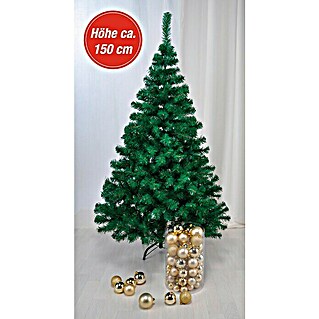 Künstlicher Weihnachtsbaum (Höhe: 150 cm, Grün, Standfuß, 200 Zweige)