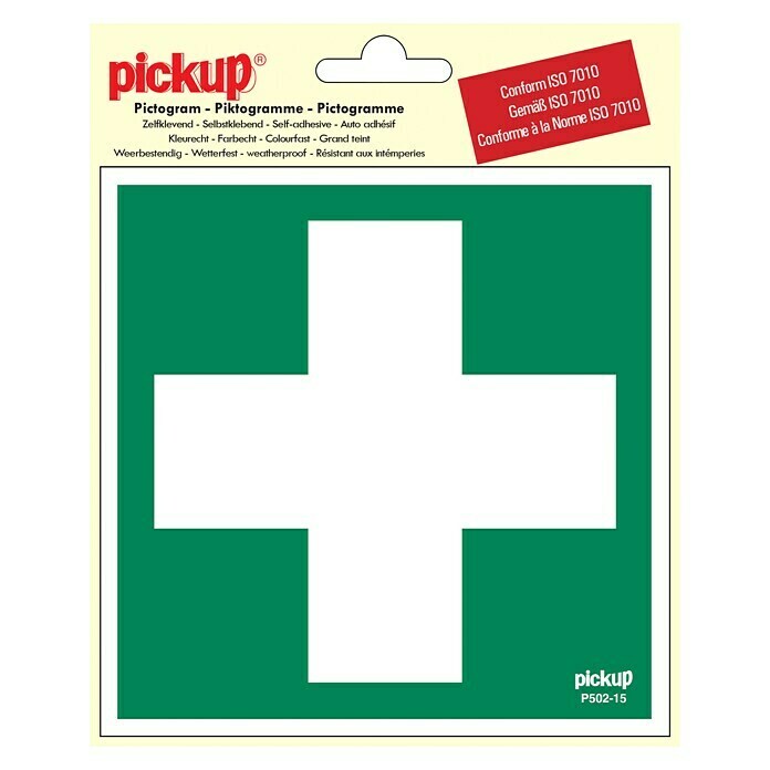 Pickup Etiqueta adhesiva (L x An: 15 x 15 cm, Primeros auxilios)