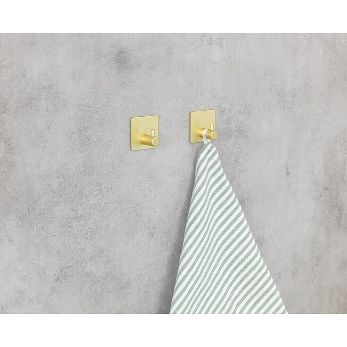 Wenko Colgador de baño Ureo (L x Al: 3 x 4,5 cm, Número de ganchos: 1 ud., Oro) | BAUHAUS