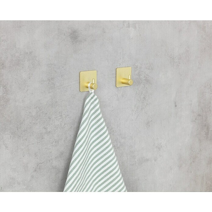 Wenko Colgador de baño Ureo (L x Al: 3 x 4,5 cm, Número de ganchos: 1 ud., Oro) | BAUHAUS
