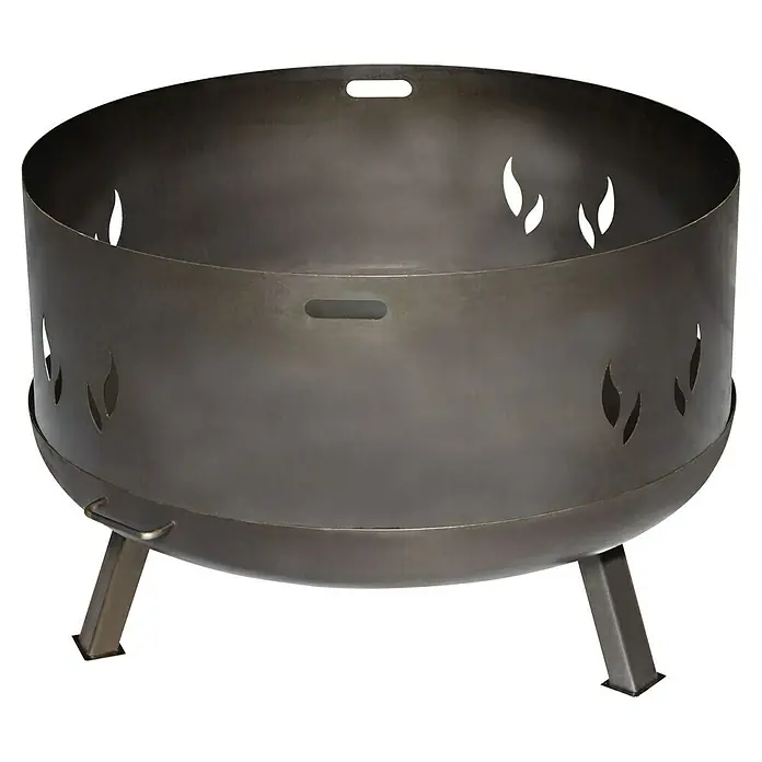 Buschbeck Feuerschalen-Aufsatz - Durchmesser Feuerschale: 80 cm, Eisen - Metallene Feuerstelle mit Flammenmuster. Perfekt für gemütliche Abende im Freien und sorgt für eine warme Atmosphäre im Garten.