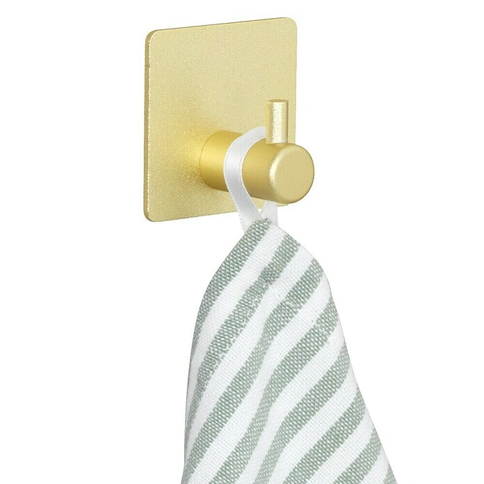 Wenko Colgador de baño Ureo (L x Al: 3 x 4,5 cm, Número de ganchos: 1 ud., Oro) | BAUHAUS