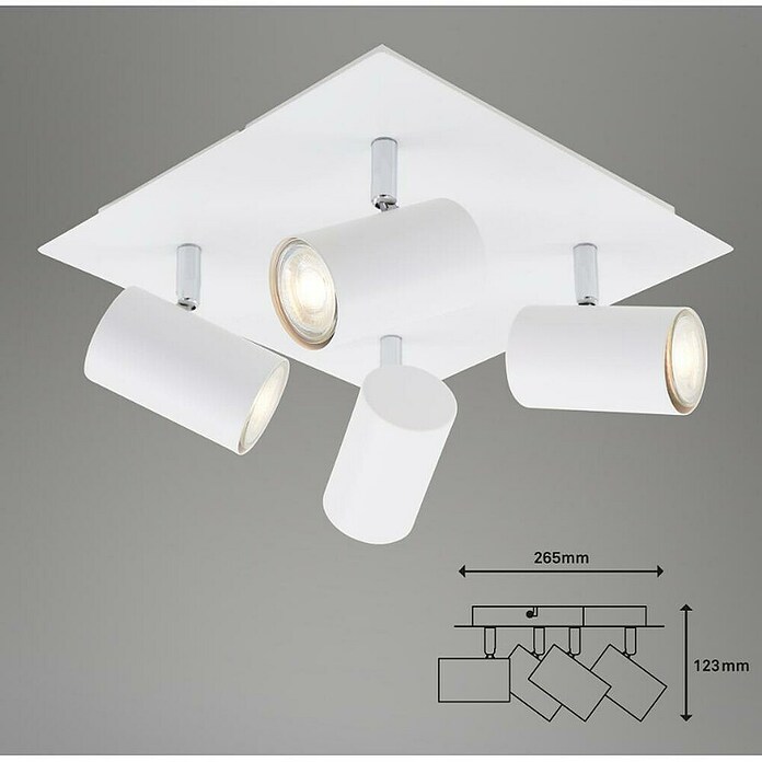 Briloner Regleta Run (40 W, 4 ud., Blanco, GU10) | BAUHAUS