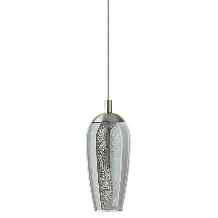 Eglo Lámpara colgante Farsala - 12 W, L x An x Al: 10 x 97,5 x 110 cm, Transparente, G9 - Elegante lámpara colgante con pantalla de vidrio y detalles decorativos plateados, que añaden un toque de estilo moderno a cualquier estancia.