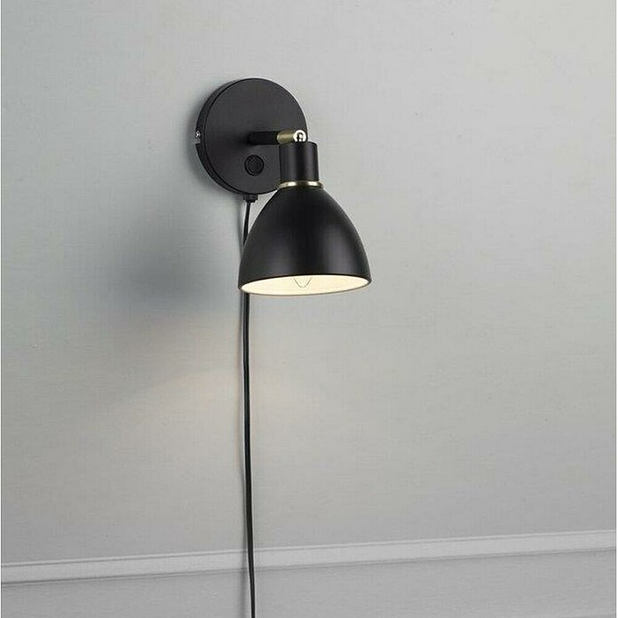 Nordlux Ray Aplique de pared (40 W, Negro, L x An x Al: 12 x 12 x 20 cm)