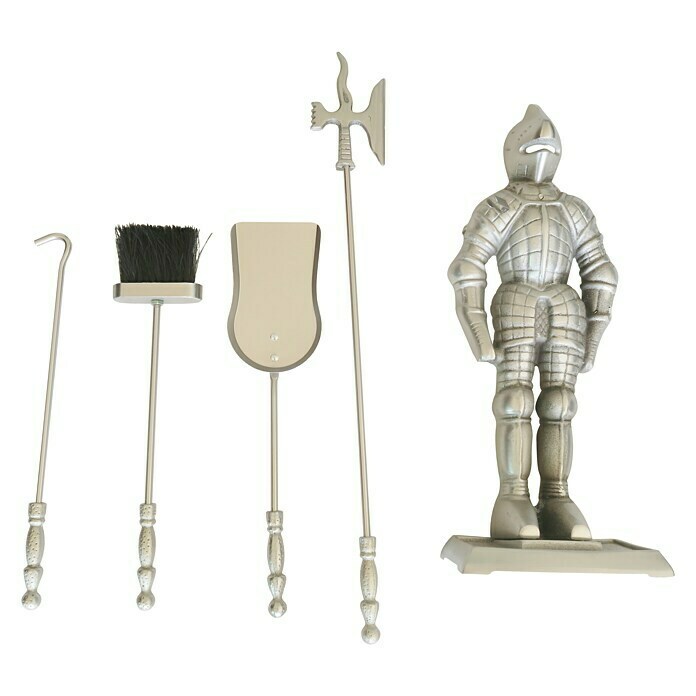 Kaminbesteck Knight (4-tlg., Silber, Höhe: 74 cm)