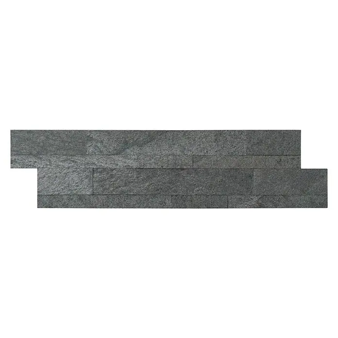 Selbstklebemosaik - 60 x 15 cm, Anthrazit - Bild einer grauen Wandverkleidung mit Steinoptik. Die Oberfläche ist leicht strukturiert und verleiht dem Produkt ein natürliches Aussehen.