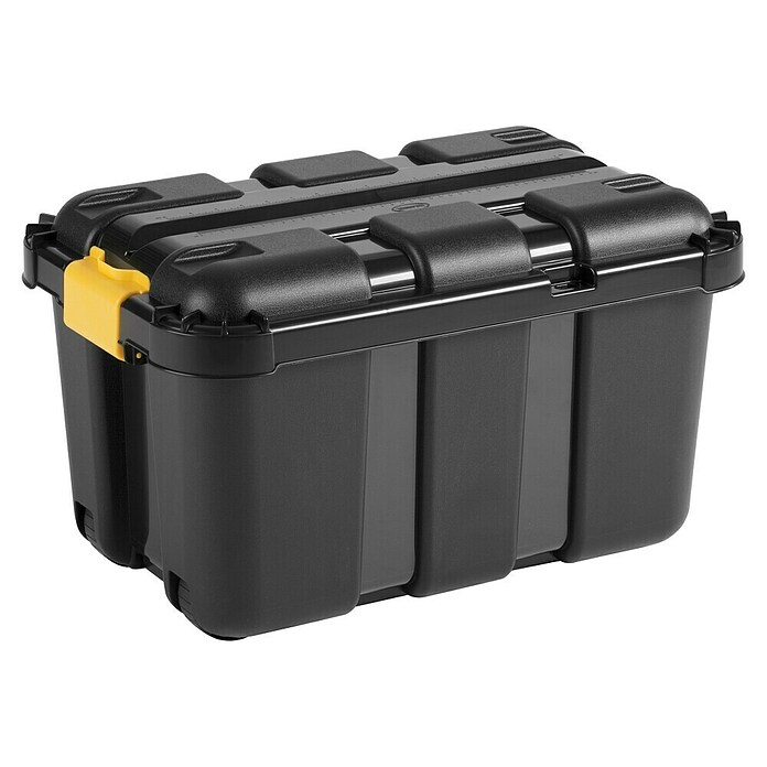Aufbewahrungsbox (L x B x H: 59 x 39 x 35 cm, Kunststoff, Schwarz)