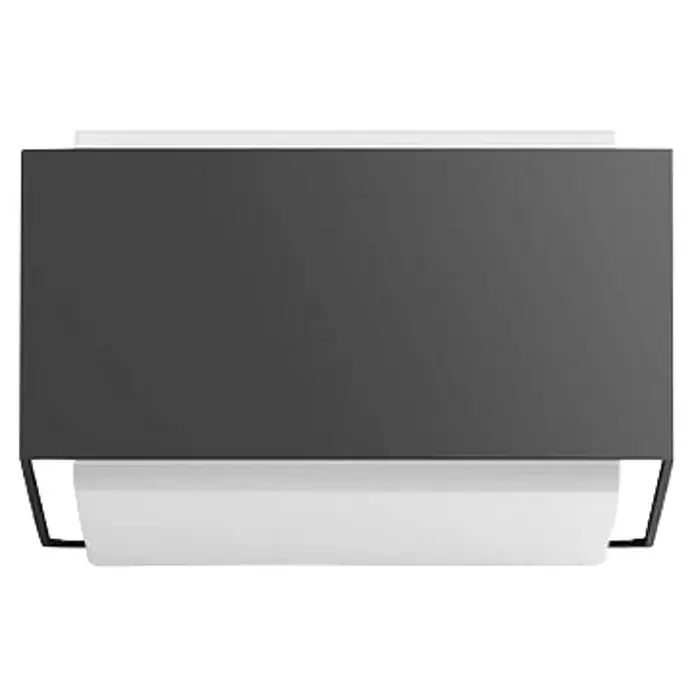 Philips Aplique exterior LED Hegdehog - 42 W, L x An x Al: 16 x 18,2 x 9,1 cm, Antracita, E27 - Soporte para monitor rectangular gris oscuro con base blanca, visto desde arriba.