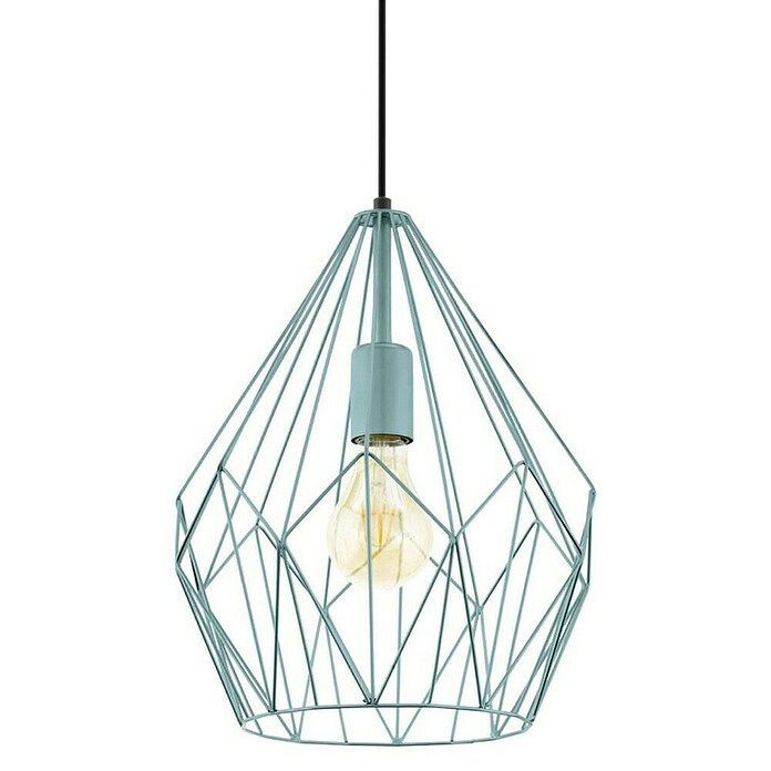 Eglo Lámpara colgante redonda (Blanco, Altura: 110 cm, Potencia máx.: 60 W, E27)