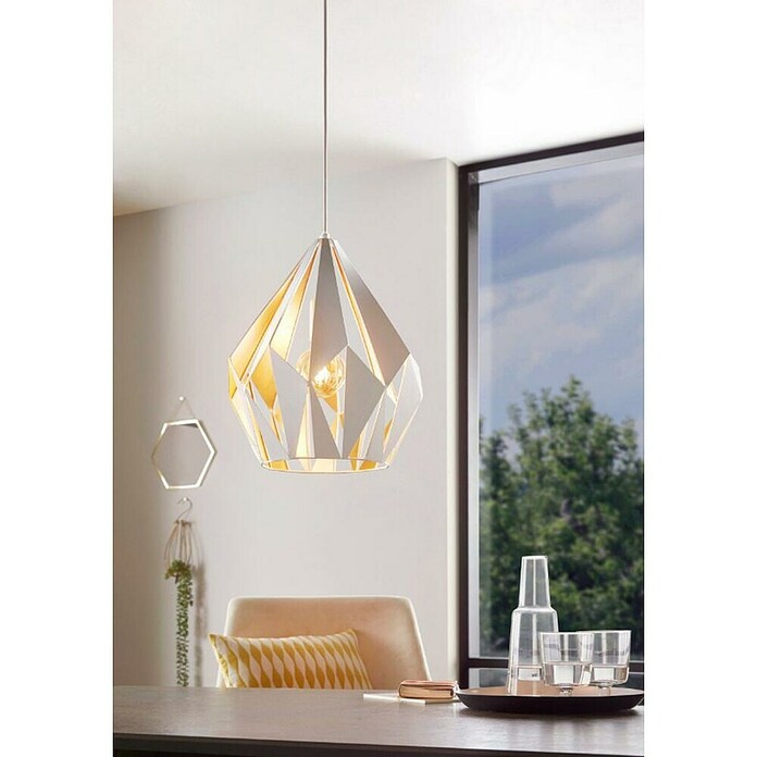 Eglo Lámpara colgante redonda (60 W, Blanco, Altura: 110 cm)