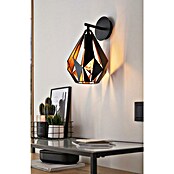 Eglo Aplique de pared Carlton 1 (60 W, Negro, L x An x Al: 20,5 x 22 x 33 cm)